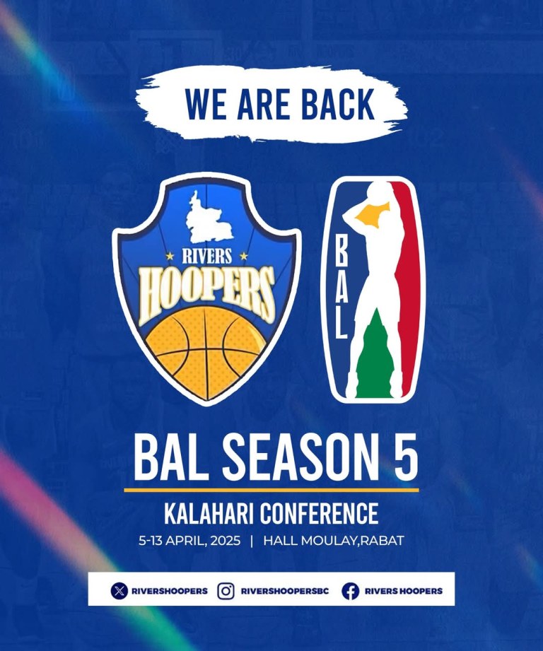 Basketball African League (BAL 5): Confident Looking Rivers Hoopers of P/Harcourt Off To Morocco; Ahead of Kalahari Conference