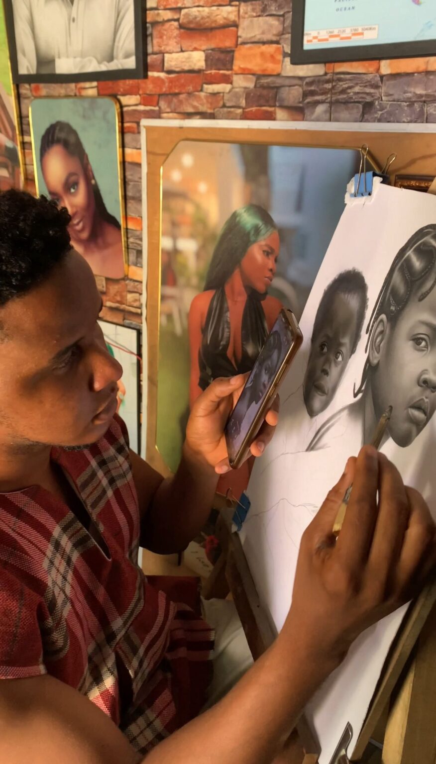 Connections in the Shadow: Munachi Uzoigwe’s Charcoal Portraits
