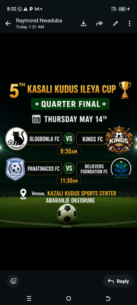 Quarter Finalists Emerge At Kasali Kudus Ileya Cup