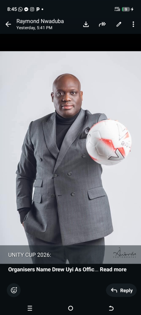 UNITY CUP 2026: Organisers Name Drew Uyi As Official Cultural Ambassador