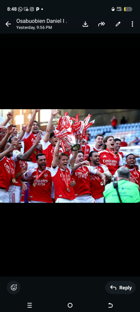 Arsenal Lift Premier League Trophy after 22 years West Ham Relegated on Final Day of Season