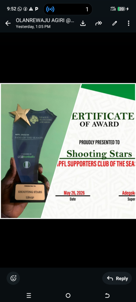 NPFL: 3SC Supporters Club Adjudge Best, Bags NPFL and LBA Honours
